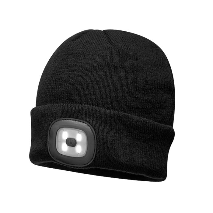 Caciula Neagra cu LED reincarcabil