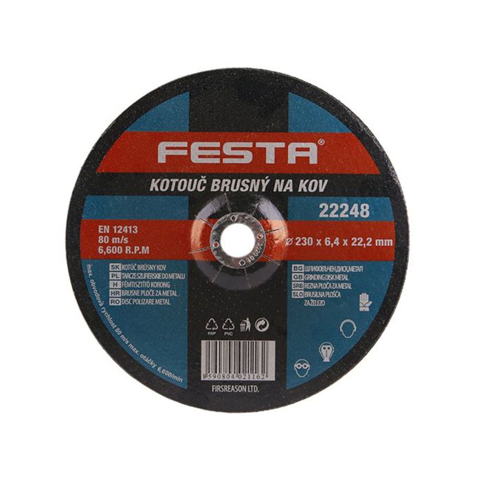Disc abraziv pentru polizarea metalului 230X6.4x22.2 mm Festa Cod 22248