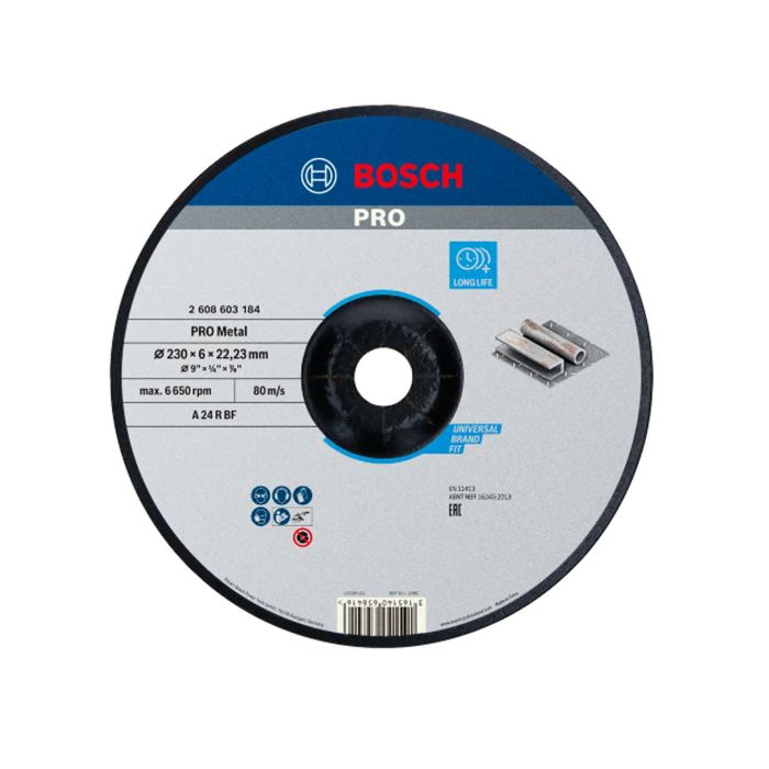 Disc abraziv pentru polizarea metalului 230X6X22.3 mm 2608603184 Bosch