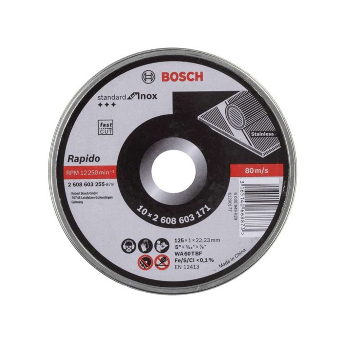 Disc abraziv pentru taierea inoxului 125X1X22.2 mm 2608603255 Bosch