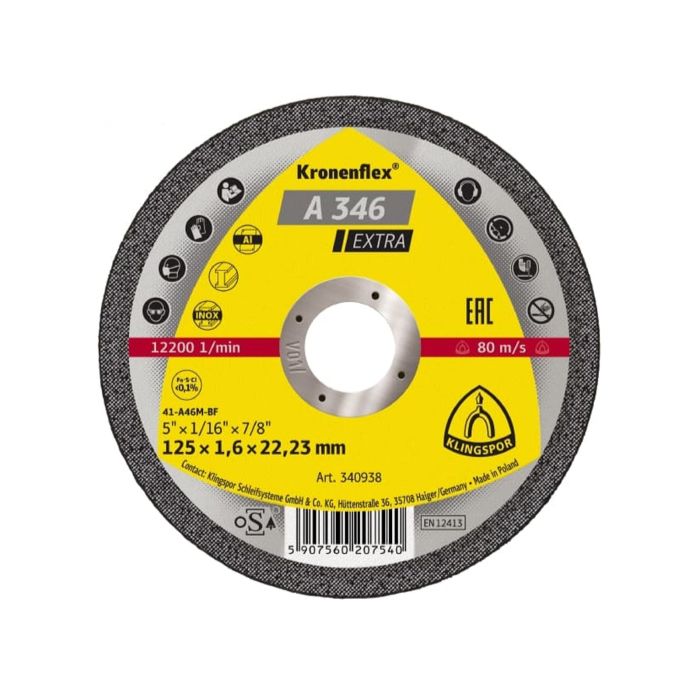 Disc abraziv pentru taierea inoxului si aluminiului 115X1.6X22.2 mm A346EX