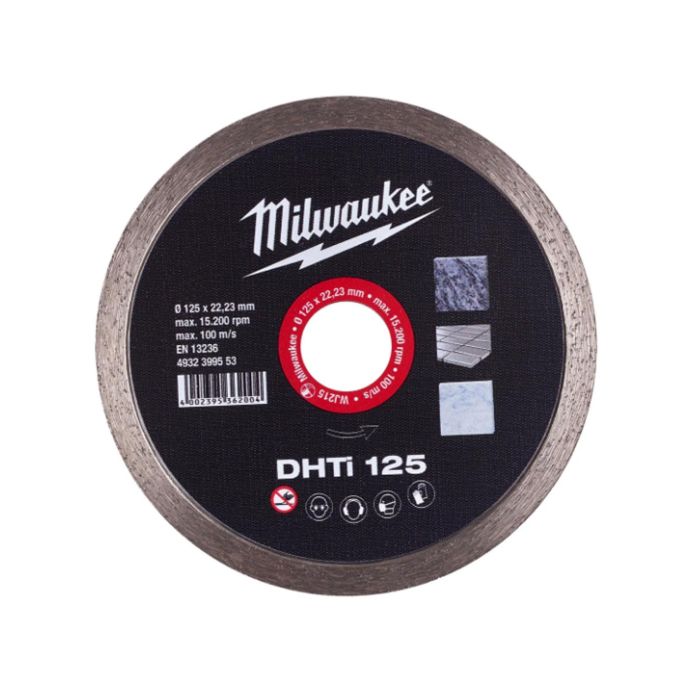 Disc diamantat continuu 125X1.8X22.2 mm Ceramica DHTI125 Milwaukee