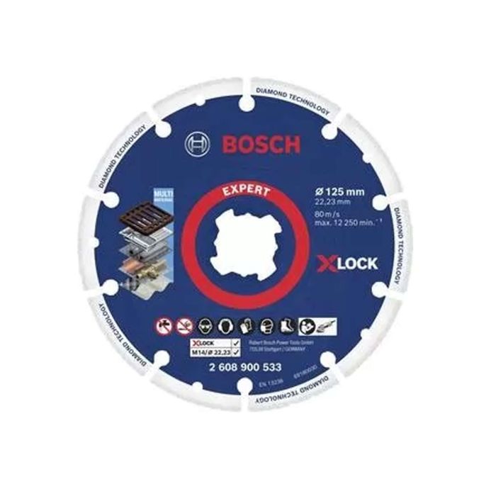 Disc diamantat segmentat 125X22.2 mm cu prindere X-LOCK 2608900533
