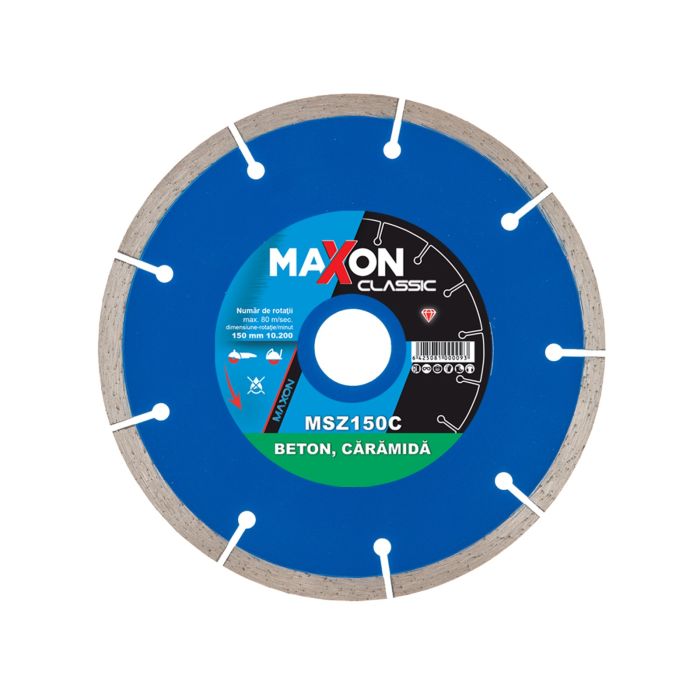 Disc diamantat segmentat 150X2X22.2 mm Materiale constructii MAXON SEGMENTAT CLASSIC