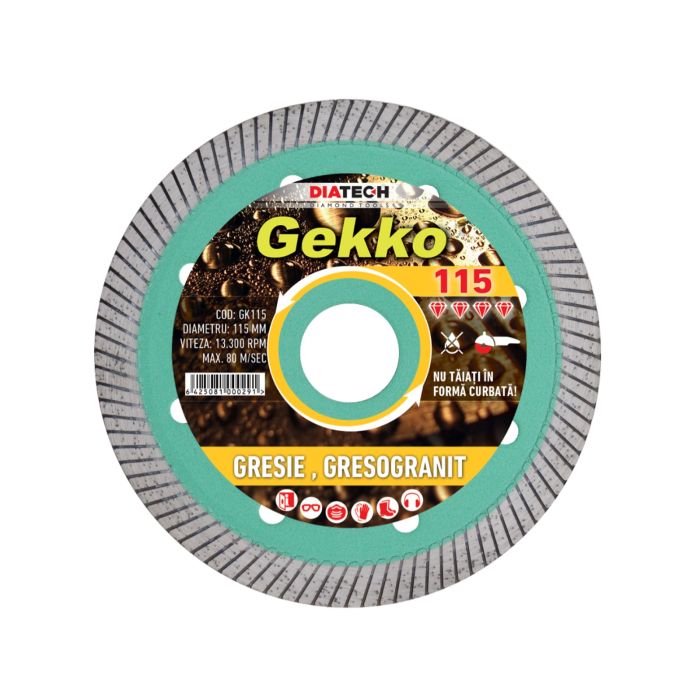 Disc diamantat Turbo 115X1.2X22.2 Gresie GEKKO