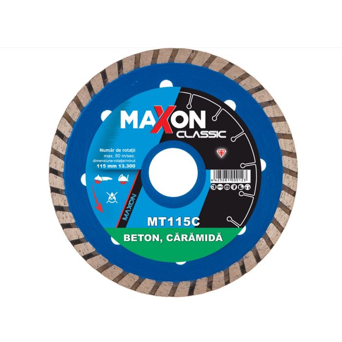 Disc diamantat Turbo 115X2.1X22.2 mm Universal MAXON TURBO CLASSIC