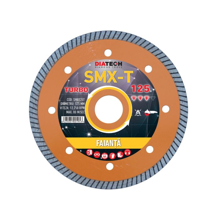 Disc diamantat Turbo 125X1.6X22.2 mm Ceramica SMX TURBO