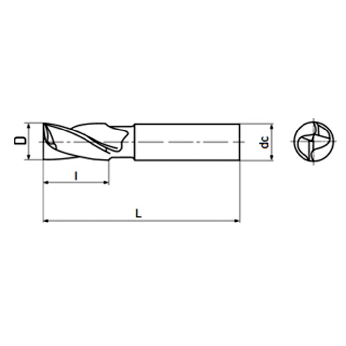 Freze cilindro-frontale tip deget 2 taisuri DIN 327