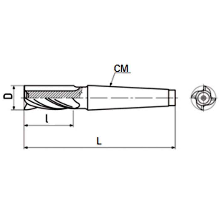 Freze coada conica DIN 845 - detaliu