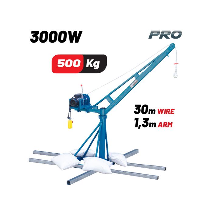 Macara electrica 3000 W  500 kg 30 m 077343 Bormann