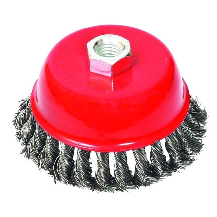 Perii sarma cupa cu fir rasucit INOX