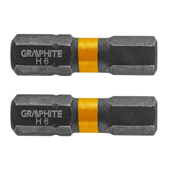 Set capete surubelnita impact 2buc Hexagonal 6x25 mm 56H509 Graphite