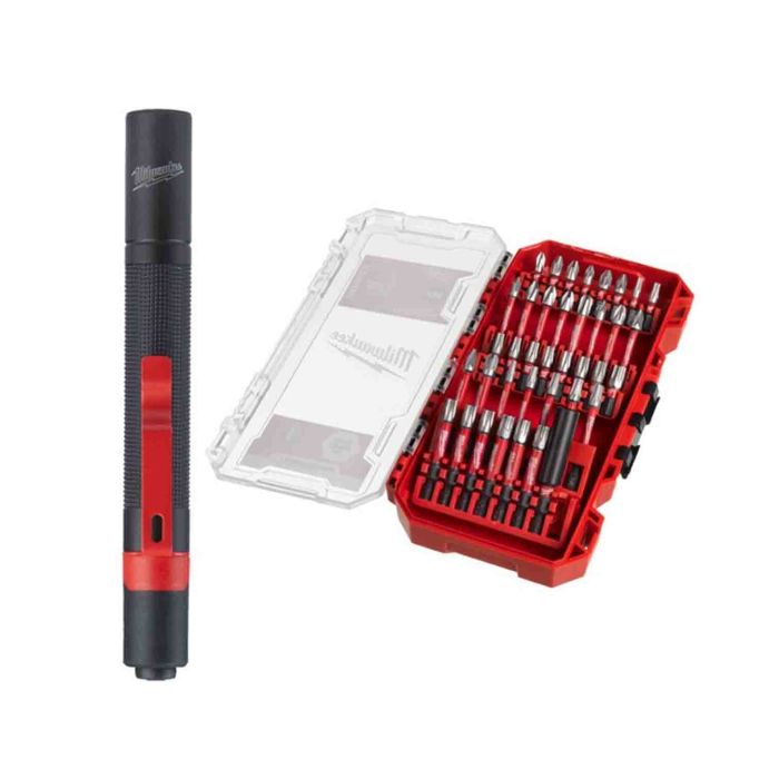 Set capete surubelnita impact 39buc + lanterna 4932498608 Milwaukee