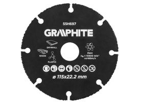 Disc segmentat cu carburi 115x22,23 Multi-materiale 55H697 Graphite