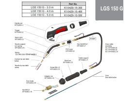 Piese componente pentru pistolet MIG-MAG LGS-150G