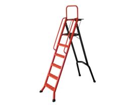 Scara pliabila din aluminiu LESCABO cu platforma, 5 trepte MOB