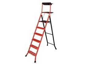 Scara pliabila din aluminiu LESCABO cu platforma, 6 trepte Mondelin