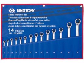 Trusa chei combinate cu clichet 8-24 mm 14 buc 12214MR King Tony