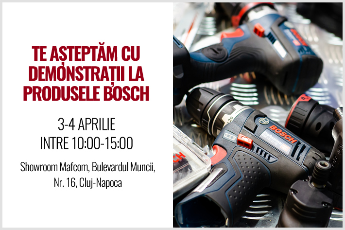 Te invitam la demonstratii cu sculele electrice si profesionale Bosch