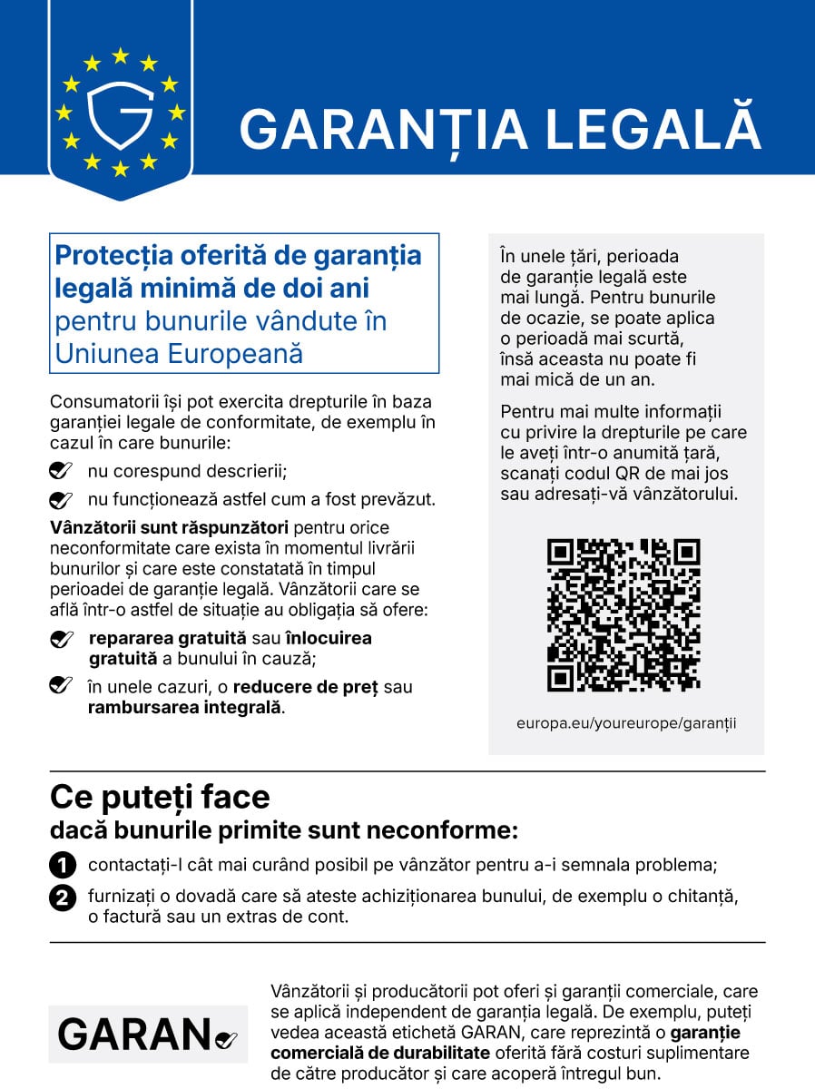 Garanția legală - protecția oferită de garanția legală minimă de doi ani pentru bunurile vândute în Uniunea Europeană